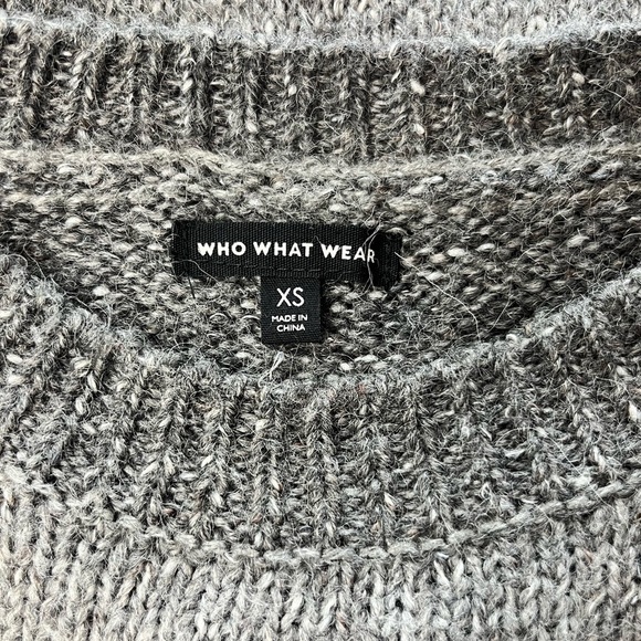 Who What Wear Oversized Knit Crew Neck Cocoon Sleeve Ombré Sweater Grays Size XS - Picture 6 of 10